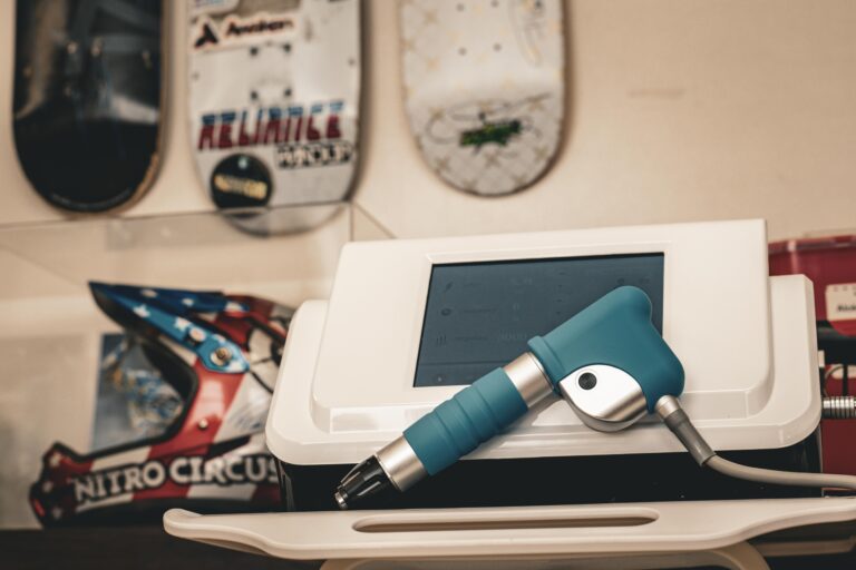 Shockwave therapy machine used to treat chronic tendon injuries at Mui Chiropractic