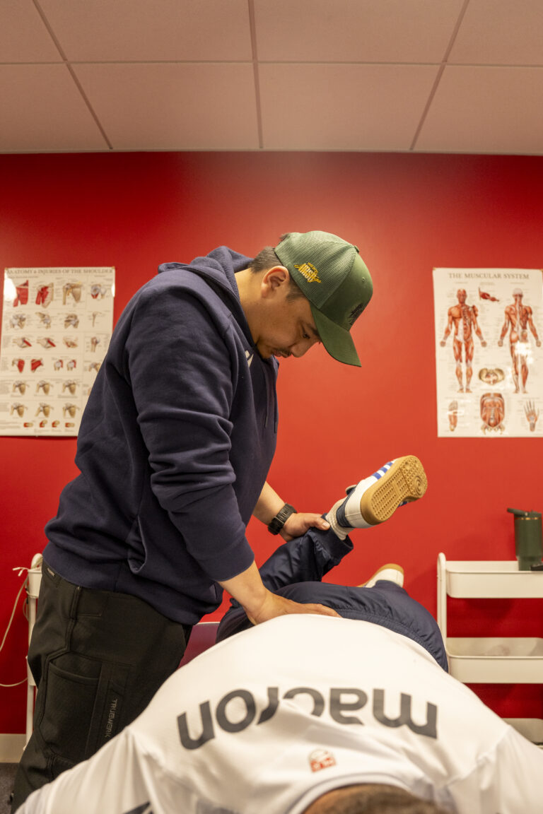 Professional Athletes getting tuned up by Chiro before match